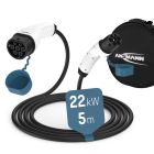 Car charger cable 22 kW type 2 500 cm