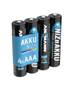 NiZN rechargeable batteries size AAA / HR03 / 1,6 V / 0,9 Wh 4pcs shrink
