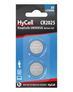Lithium Coin cells CR2025 2pcs blister packaging