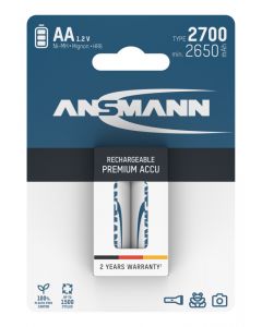  NiMH Rechargeable battery AA / HR6 type 2700 (min. 2650 mAh) 2 pcs. blister packaging