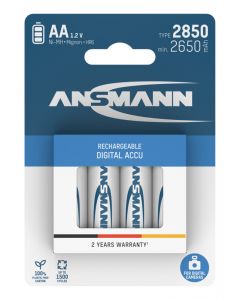 Digital NiMH Rechargeable battery AA / HR6 type 2850 (min. 2650 mAh) 4 pcs. blister packaging