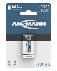  NiMH Rechargeable battery AAA / HR03 type 1100 (min. 1050 mAh) 2 pcs. blister packaging