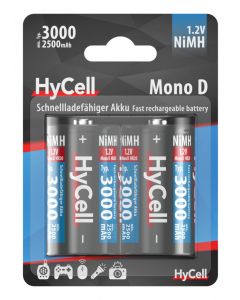 NiMH rechargeable battery D / HR20 type 3000 (min. 2500 mAh) 2pcs.